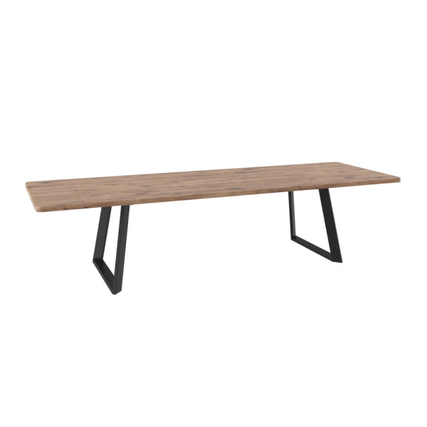 Стол LOFT LUX RADIAL-230, раздвижной 230(330)х110, ДУБ ВЕЛЛИНГТОН/ЧЕРНЫЙ LOFT LUX RADIAL-230